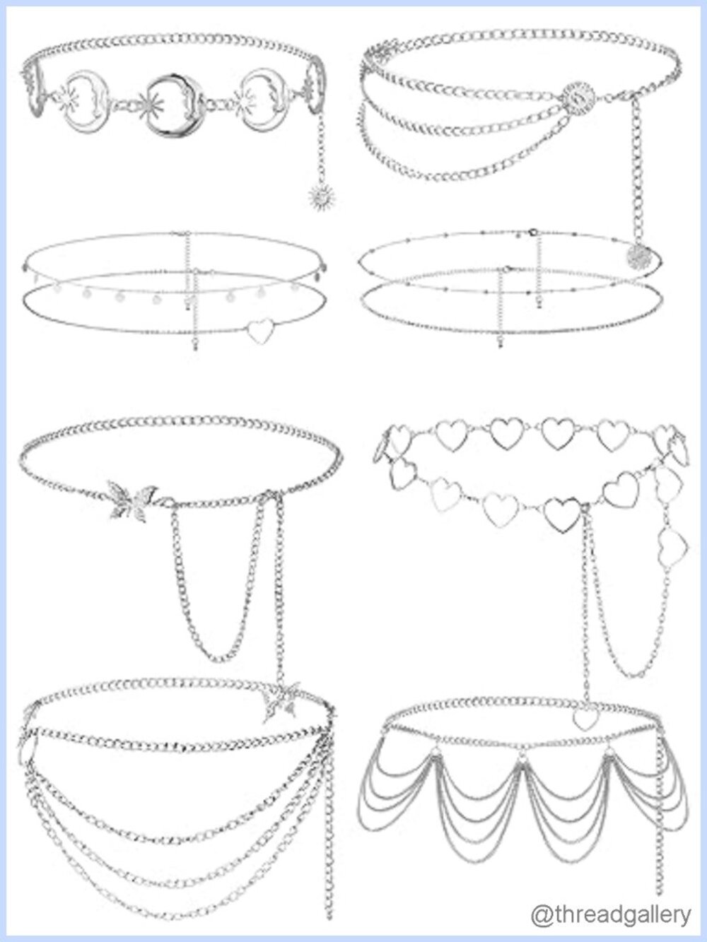 10 Pc Boho Multilayer Waist Chain Belt Alloy Body Jewelry Set
